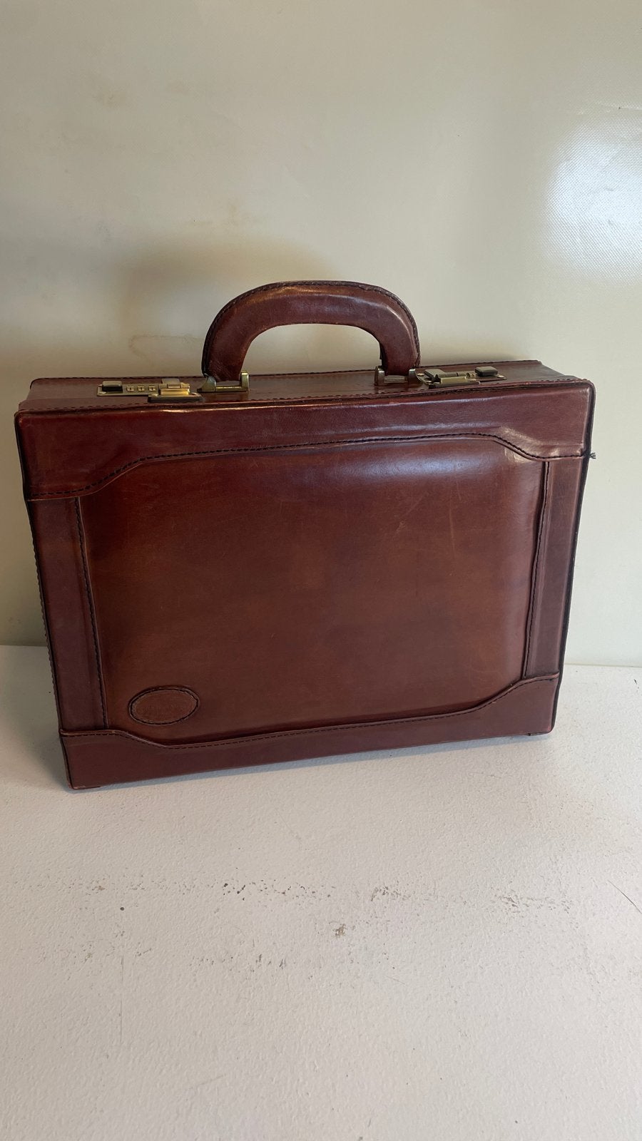 Savanne Leren Aktetas - Vintage Bruin, Ophalen of Verzenden, Gebruikt, Bruin, Overige typen