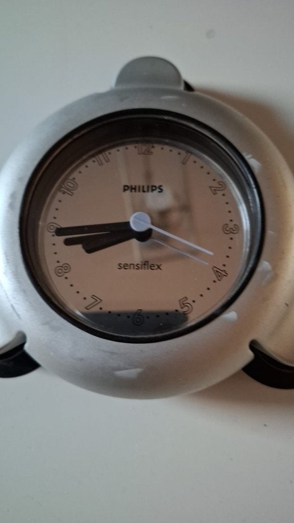 Phillips Douch klok Sensiflex, Analoog, Werkt op batterijen, Ophalen of Verzenden, Wandklok