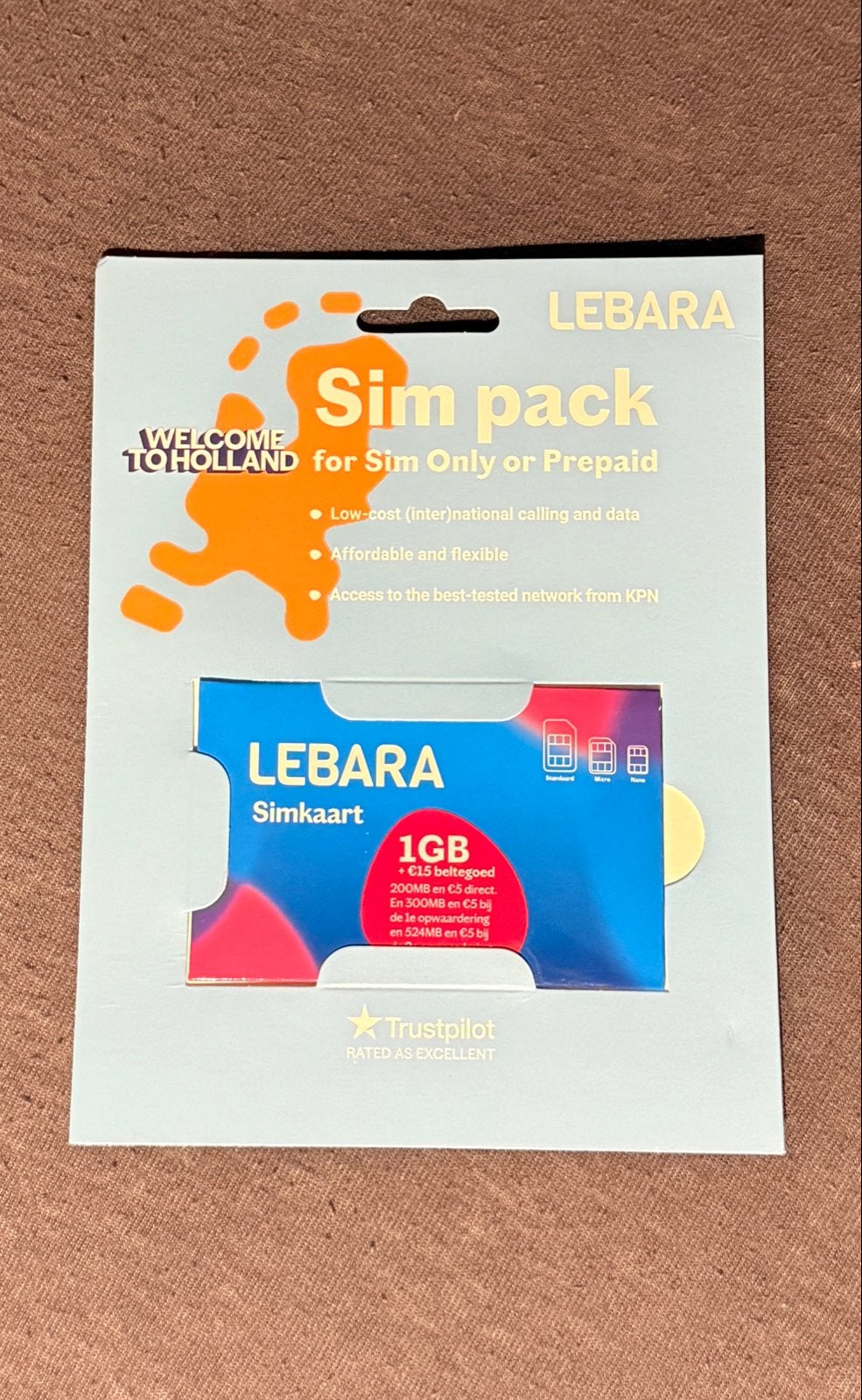Lebara Simkaart - 1GB data en €15 beltegoed, Telecommunicatie, Ophalen of Verzenden, Nieuw, Overige providers, Simkaart