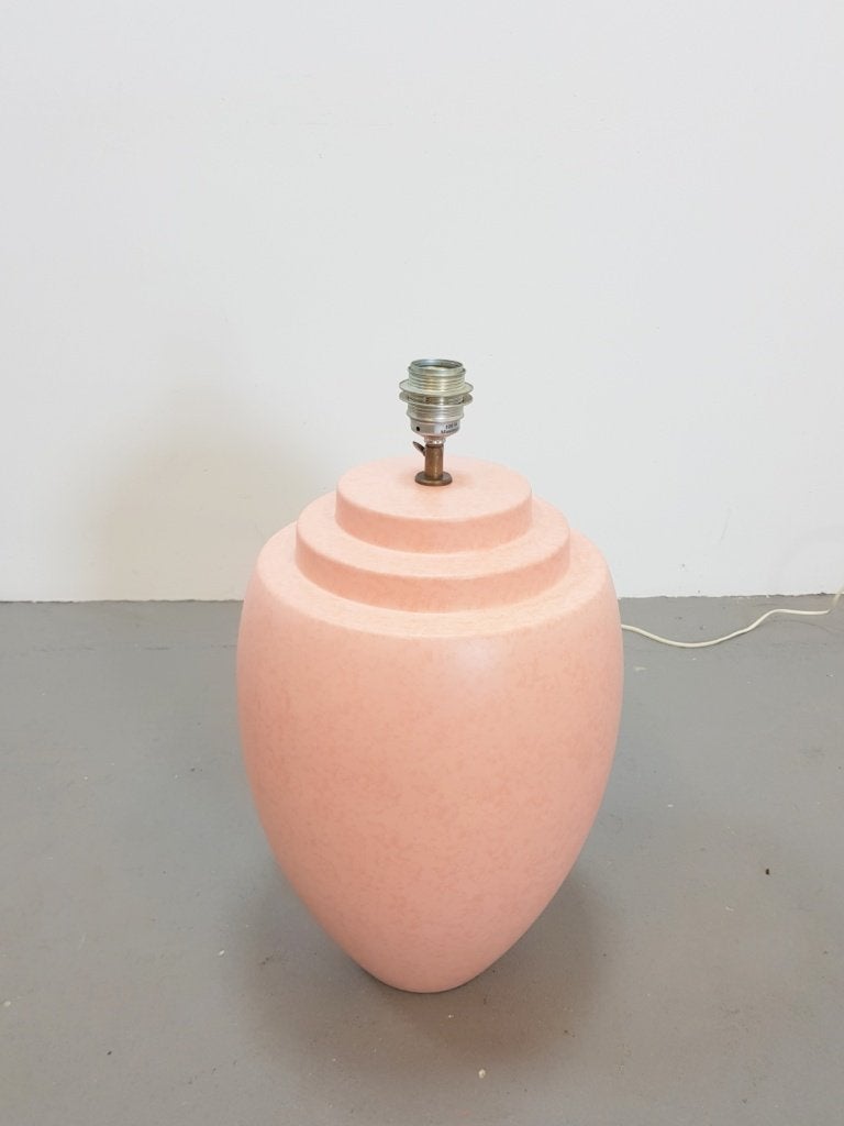 Xl Vintage Robert Kostka tafellamp roze Keramiek France '80, Steen/keramiek, Vintage, Ophalen of Verzenden, Zo goed als nieuw