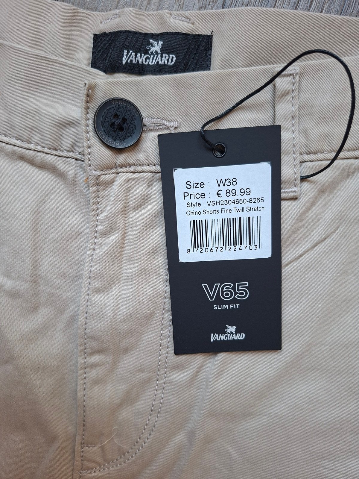VANGUARD V65 short chino W38, Maat 52/54 (L), Beige, Nieuw, Ophalen of Verzenden