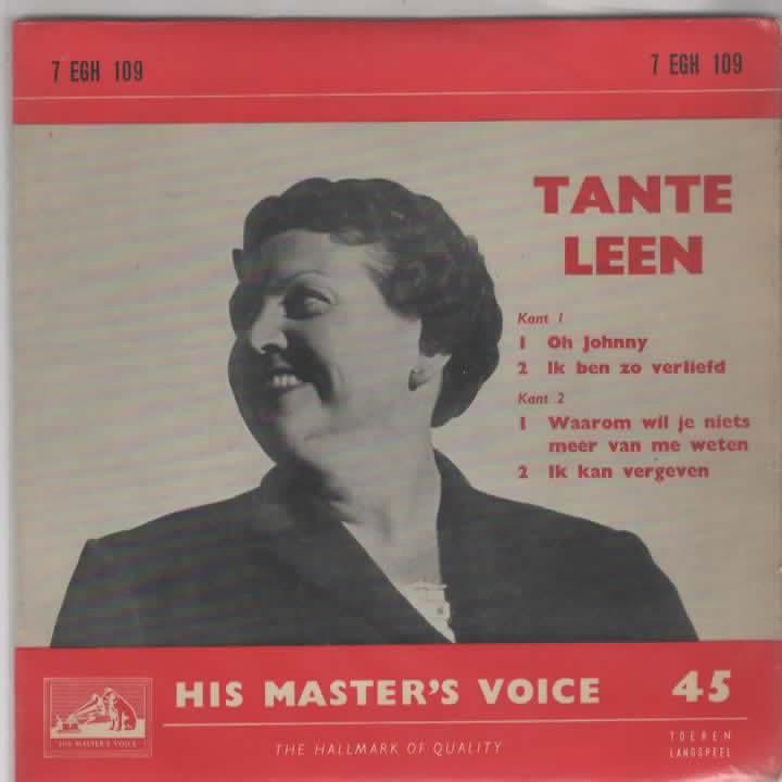Tante Leen- Tante Leen EP !! Oh Johnny, Verzenden, 7 inch, Levenslied of Smartlap, Fotohoes