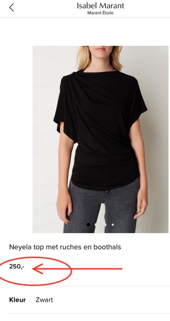 ISABEL MARANT ÉTOILE TOP, 36 (NEW €250) ORIGINEEL️️️💛💛💛, Zwart, Ophalen of Verzenden, Zo goed als nieuw, Korte mouw
