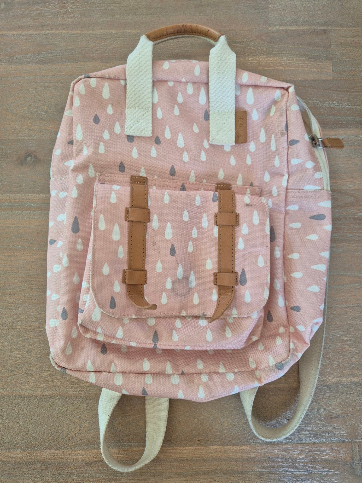 FRESK rugzakje roze met druppels, Ophalen, Gebruikt, Minder dan 30 cm, Rugtas
