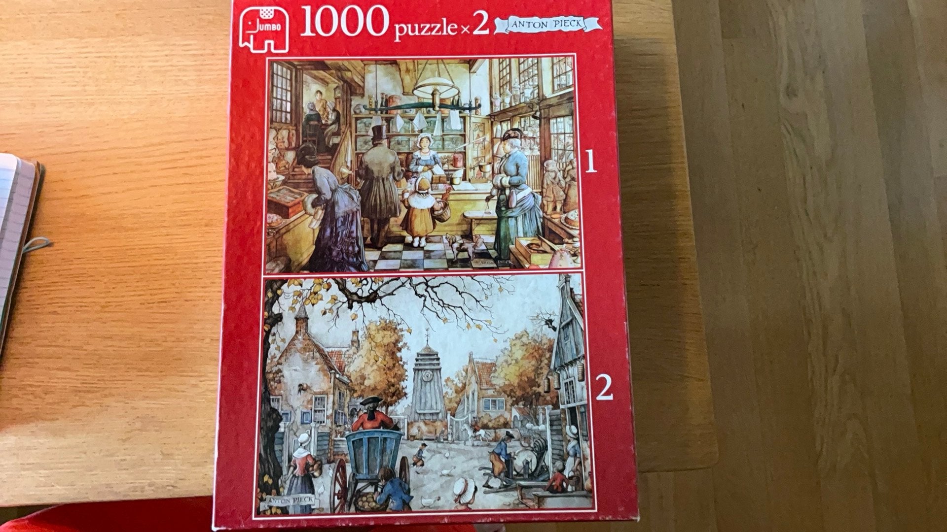 Anton Pieck 2 x 1000, Ophalen of Verzenden, 500 t/m 1500 stukjes, Gebruikt, Legpuzzel