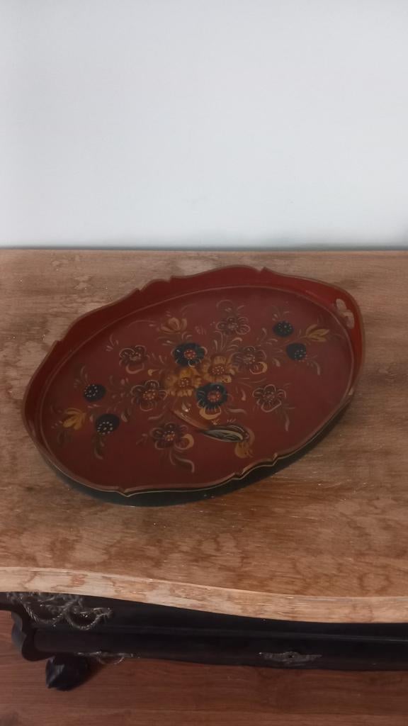 Antiek Hindelooper dienblad met eierdopjes, Antiek en Kunst, Antiek | Overige Antiek, Ophalen of Verzenden