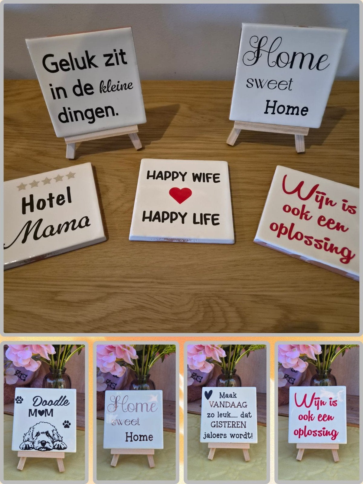 Keramische tegeltjes met vinyl bestickering, Huis en Inrichting, Beige, Overige stijlen, Nieuw, Ophalen of Verzenden