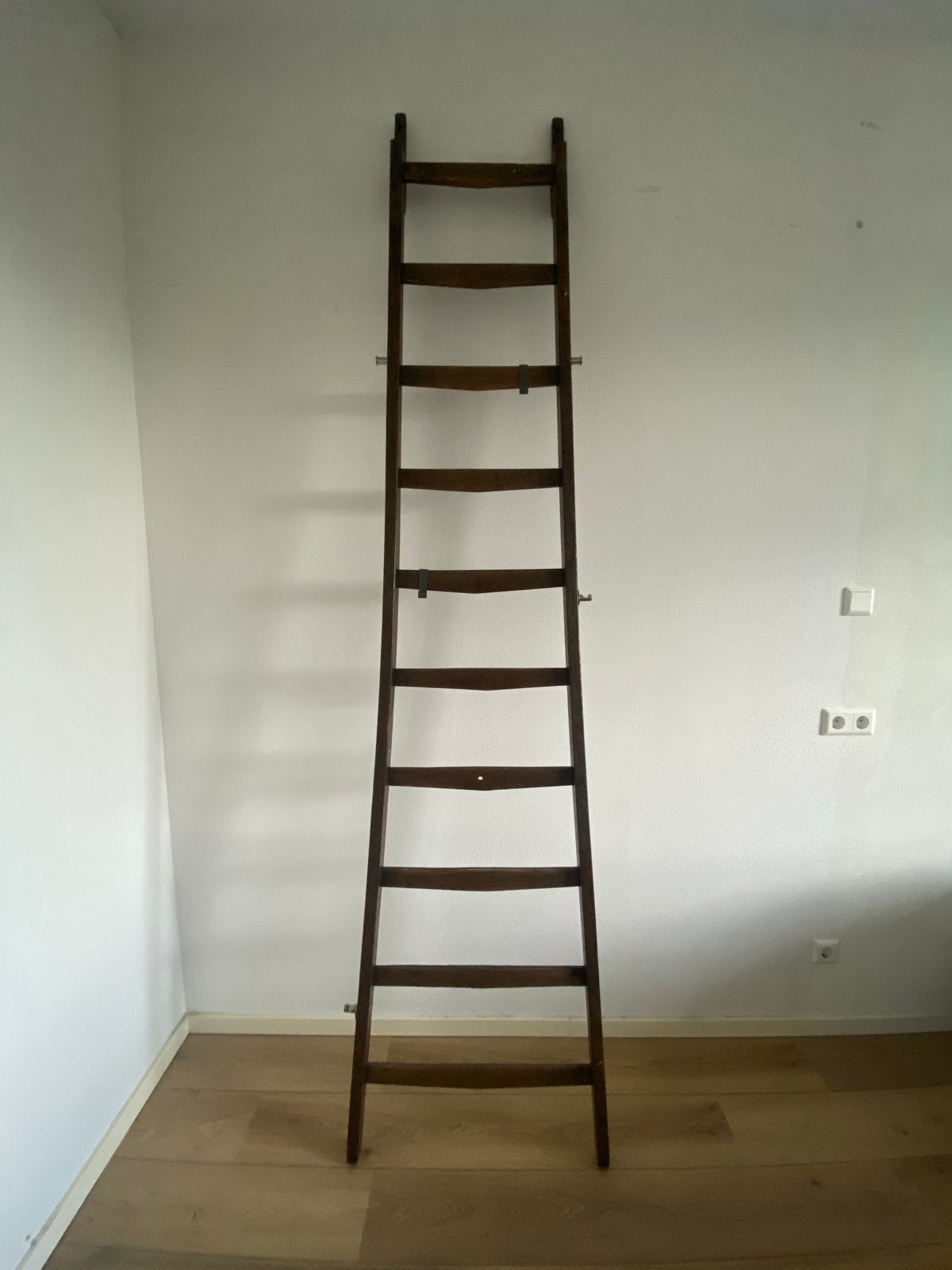 Vintage houten ladder met haken - Decoratief en functioneel, Ophalen