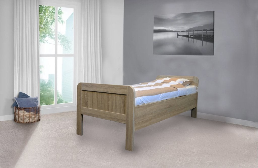 Seniorenbed John met elektrische bodem - 90x200 - Blank eike, Niet ingevuld, Niet ingevuld, Niet ingevuld