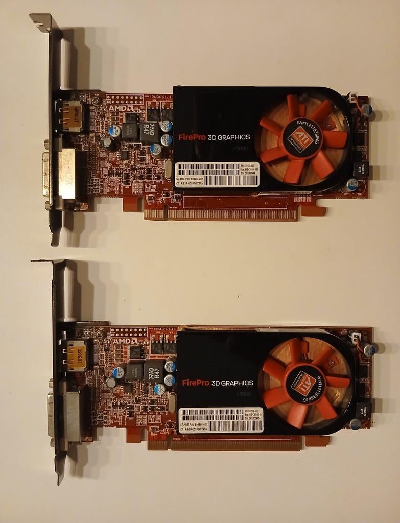 2x AMD FirePro 3D Graphics v3800 512mb Videokaart, Ophalen, Gebruikt, AMD, GDDR3