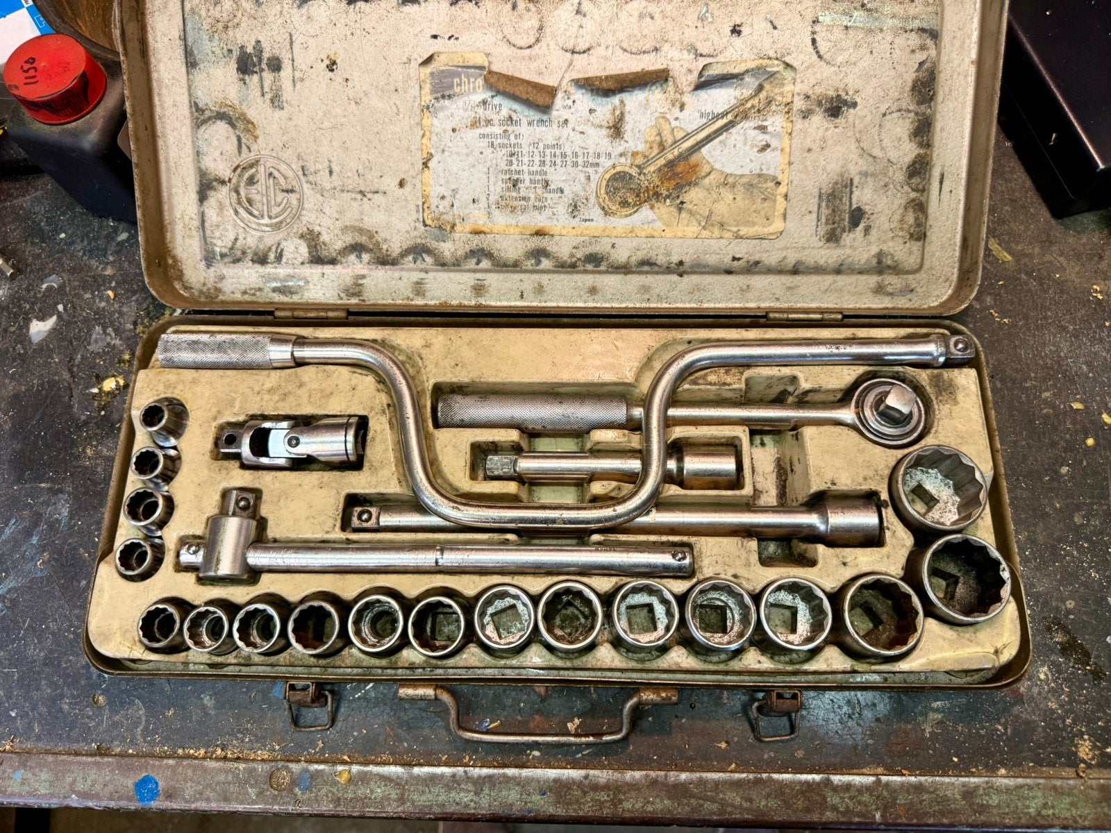 Volledige complete ETC doppenset, metalen koffer, kwaliteit, Ophalen of Verzenden, Gebruikt