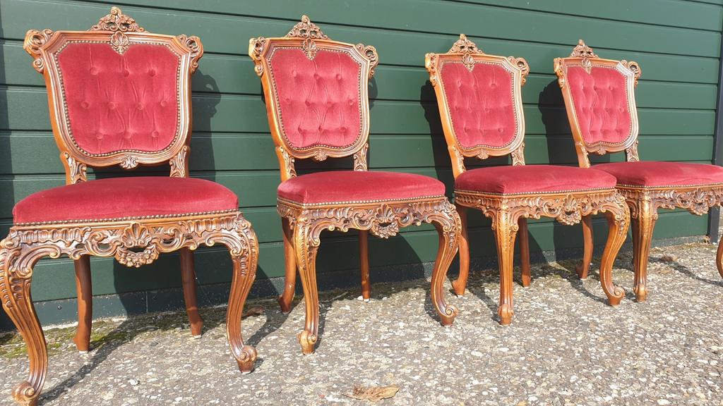 4 barok eetkamer stoelen, Ophalen