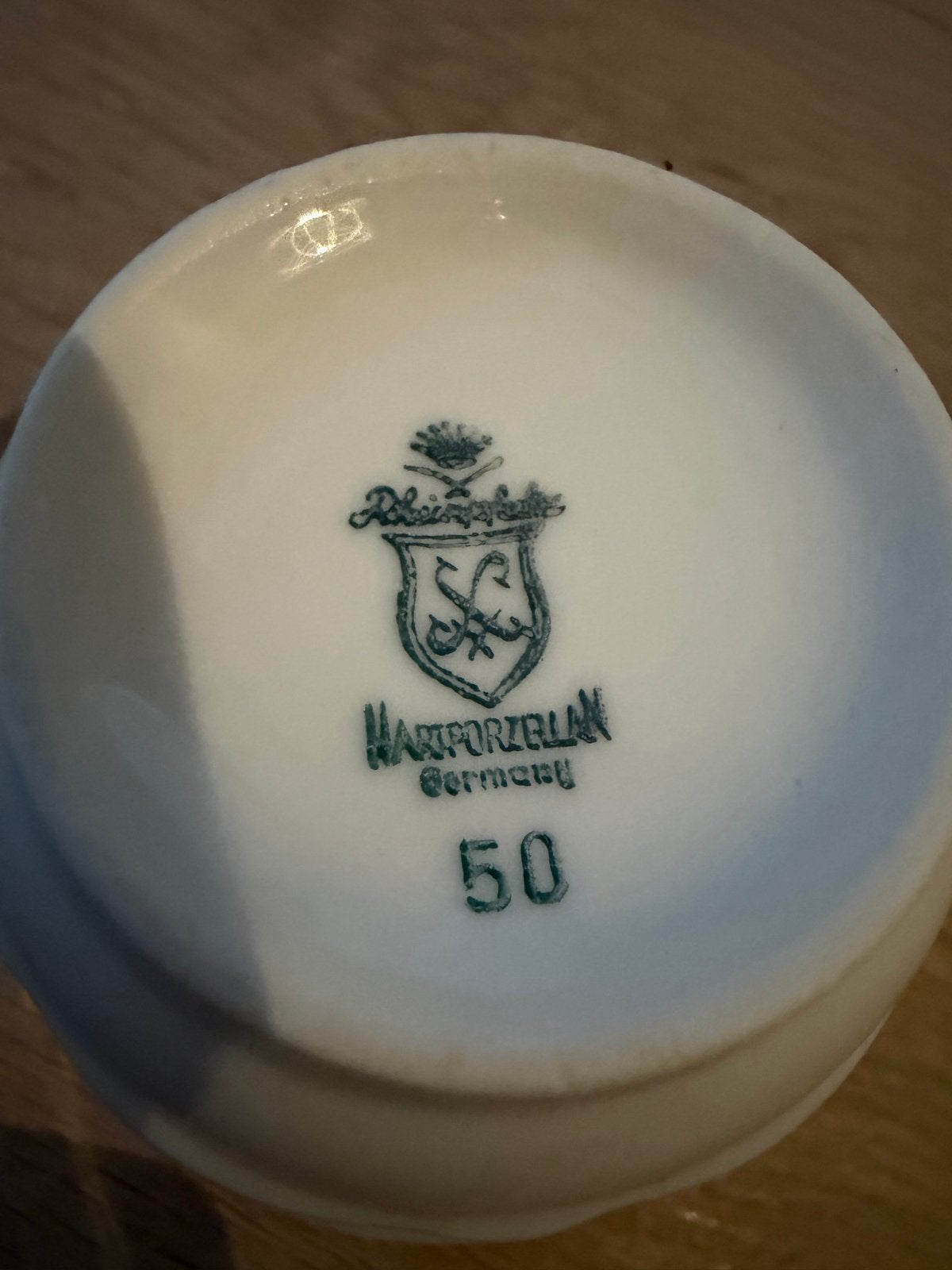 Antiek Hartporzellan Germany Kop en Schotel - Roosdecor, Ophalen of Verzenden