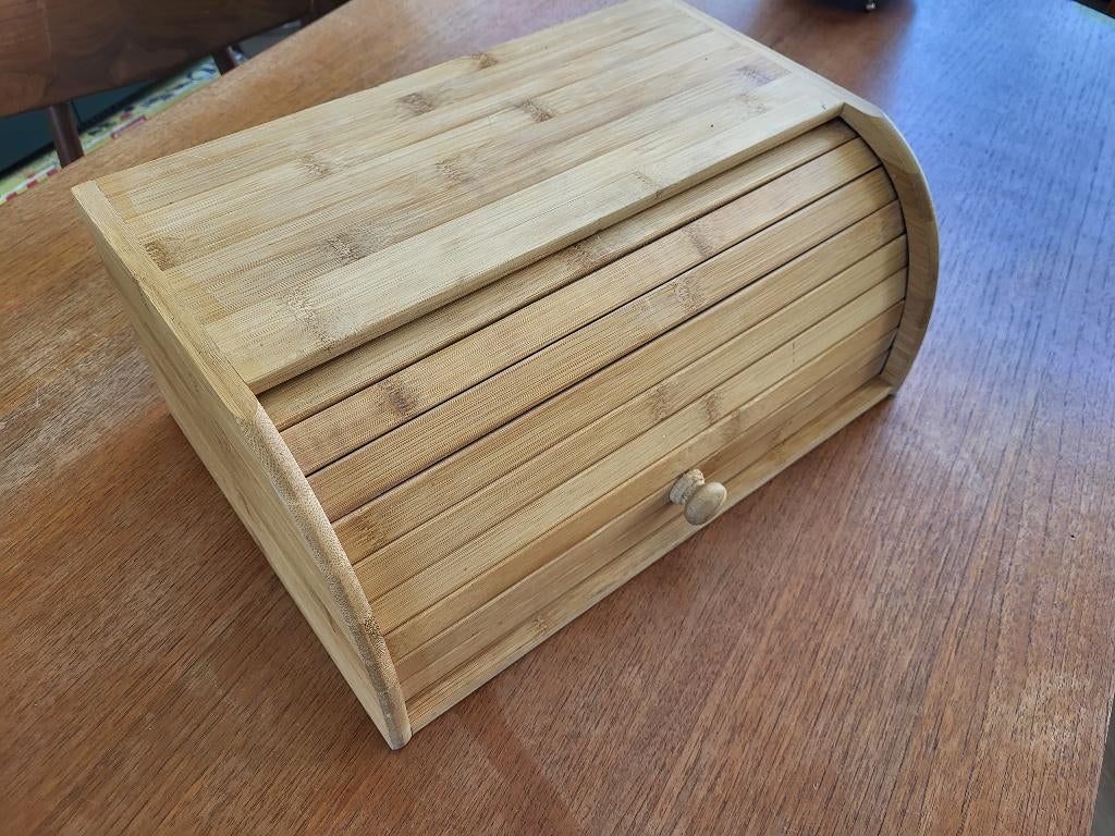 Broodtrommel hout - bamboe - Nette staat, Ophalen, Hout, Zo goed als nieuw, Broodtrommel