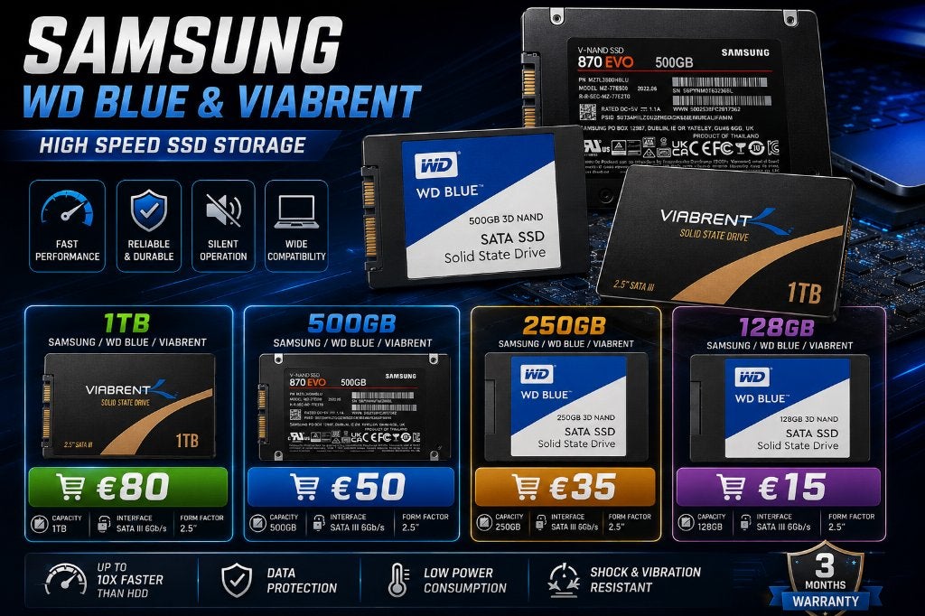 SSD-1TB-500GB-250GB-128GB, Computers en Software, Intern, M, Ophalen of Verzenden, Zo goed als nieuw