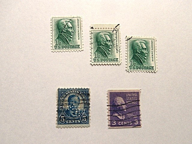 Postzegels Amerika Roosevelt -Jefferson -Jackson 1922 --1962, Postzegels en Munten, Ophalen of Verzenden, Gestempeld, Noord-Amerika