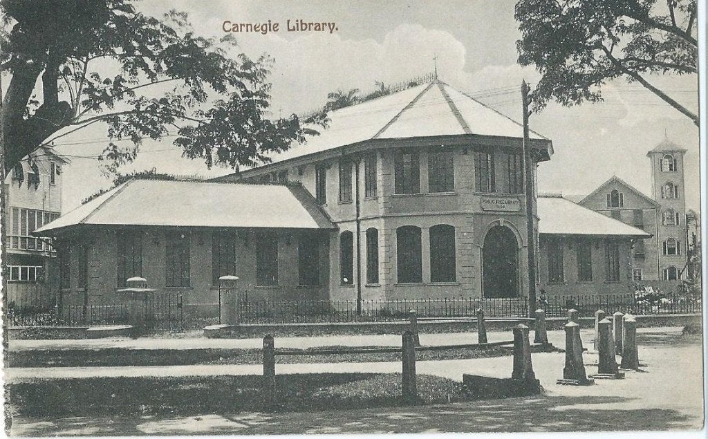 Oude Ansichtkaart Carnegie Library, Suriname - Gelopen, Verzamelen, Ophalen of Verzenden, Voor 1920, Ongelopen, Buiten Europa