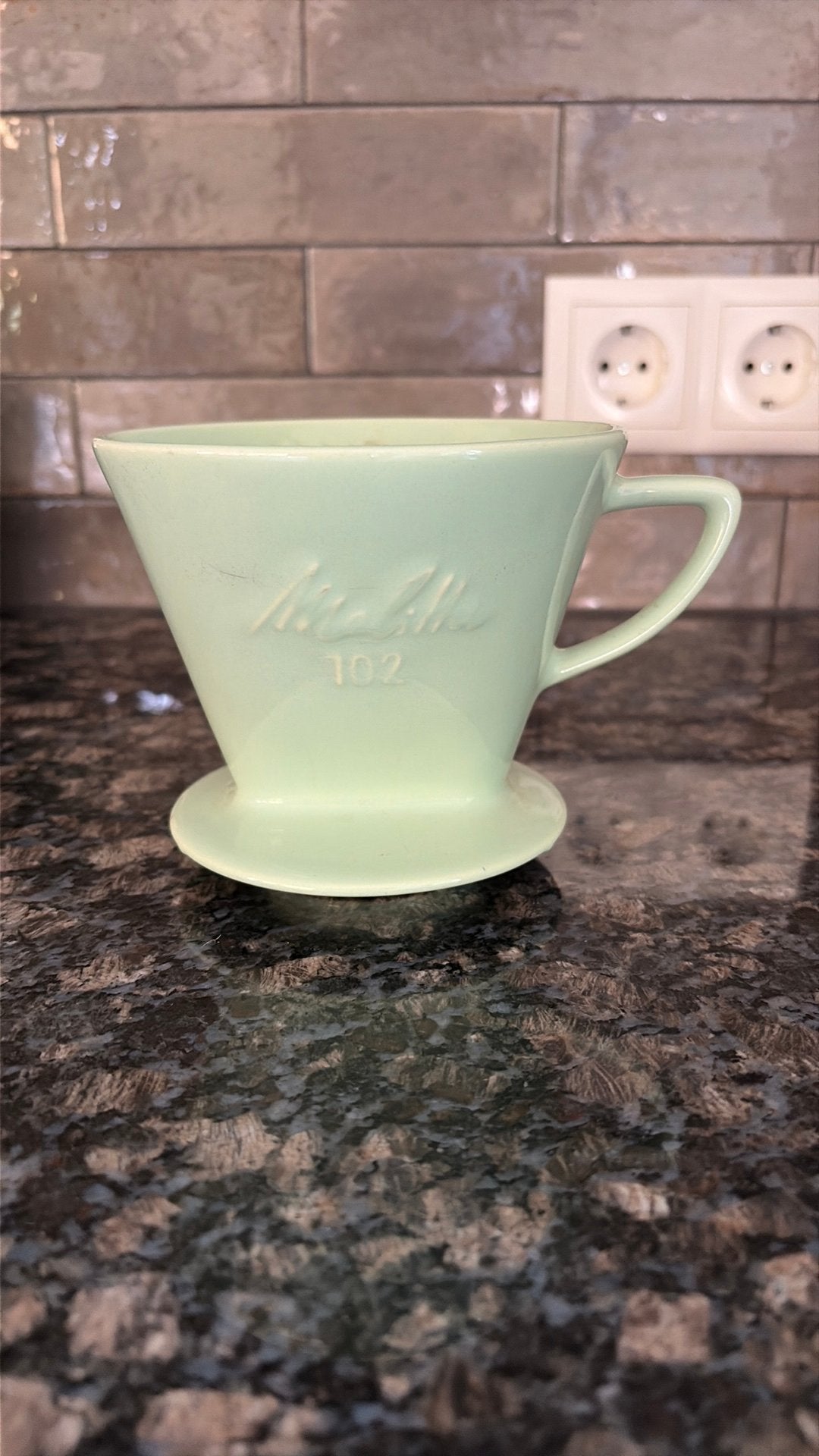 Pastel groene Melitta kofiefilter houder 102, Ophalen of Verzenden