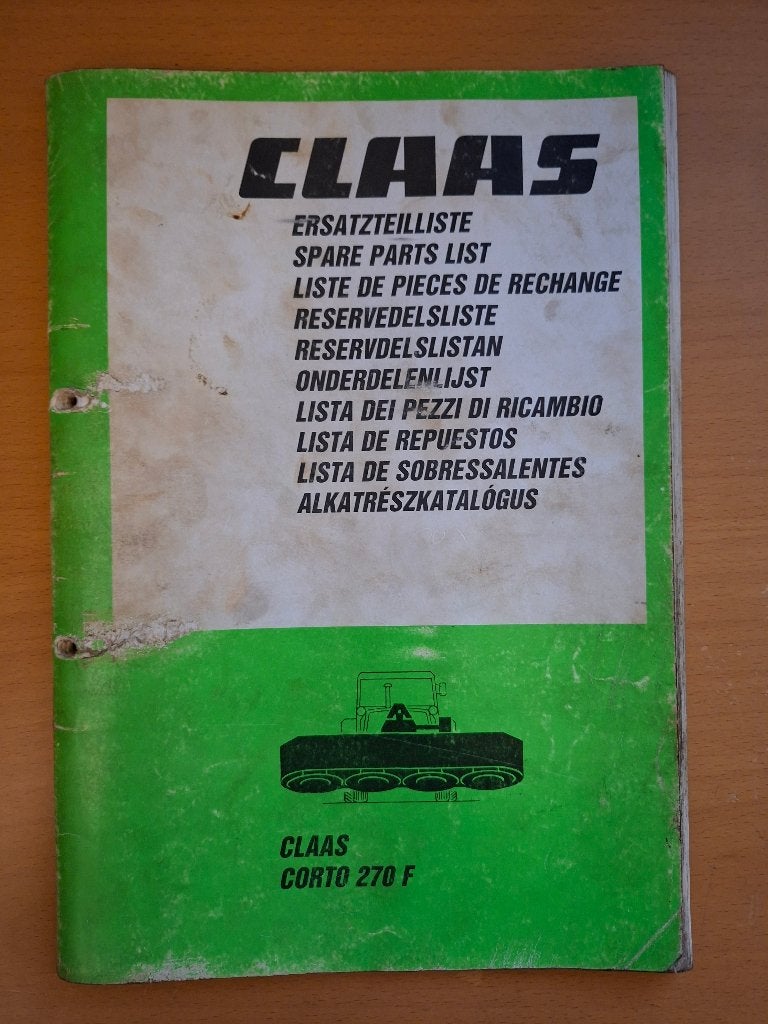Onderdelenboek Claas Corto 270 F maaier, Ophalen of Verzenden, Gelezen, Tractor en Landbouw