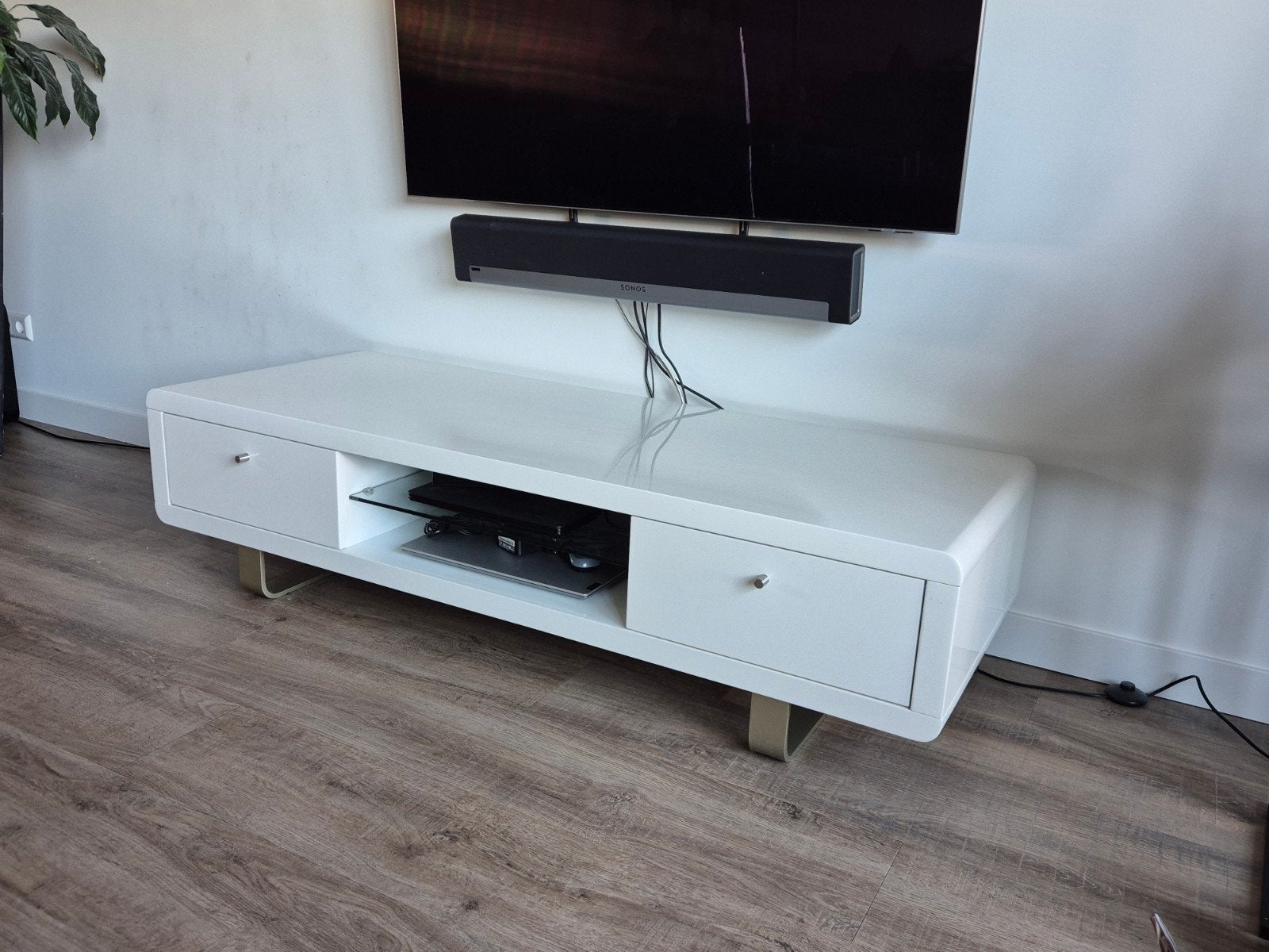 tv dressoir, Ophalen, Gebruikt, Glas, Modern