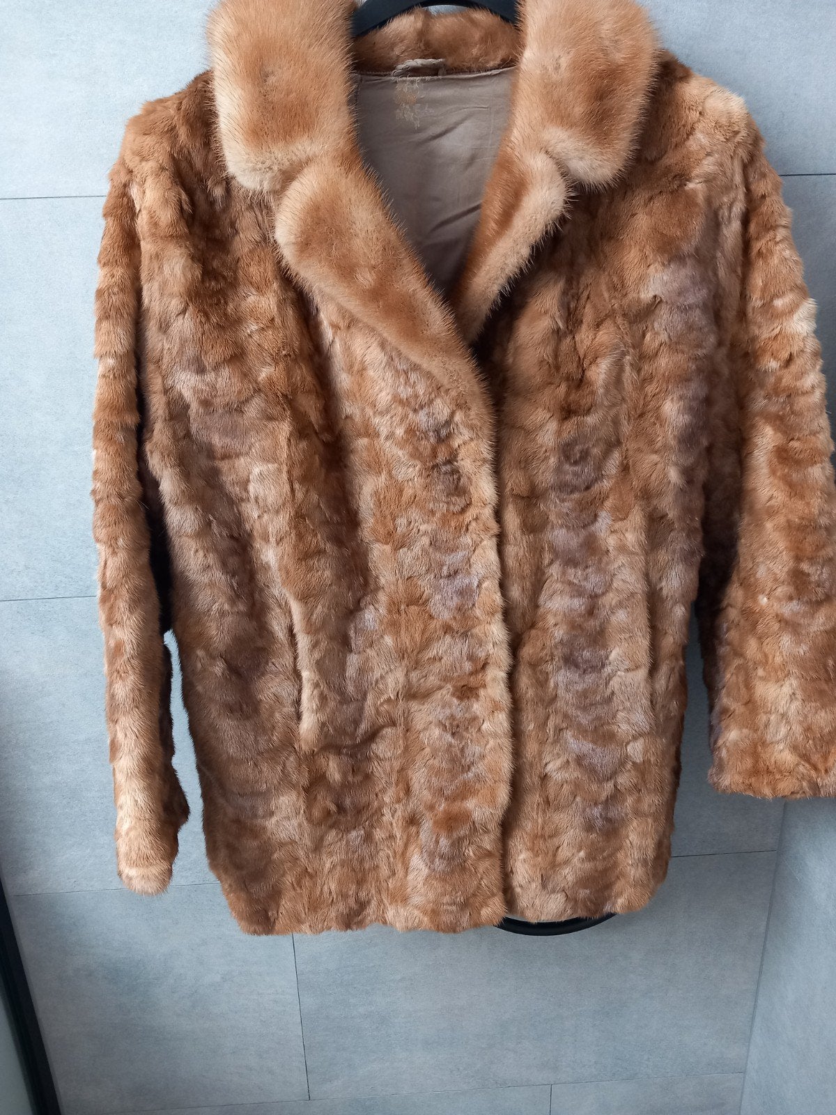 Echte Bontjas - Lengte 75 cm, Kleding | Dames, Ophalen of Verzenden, Gedragen, Maat 42/44 (L), Bruin