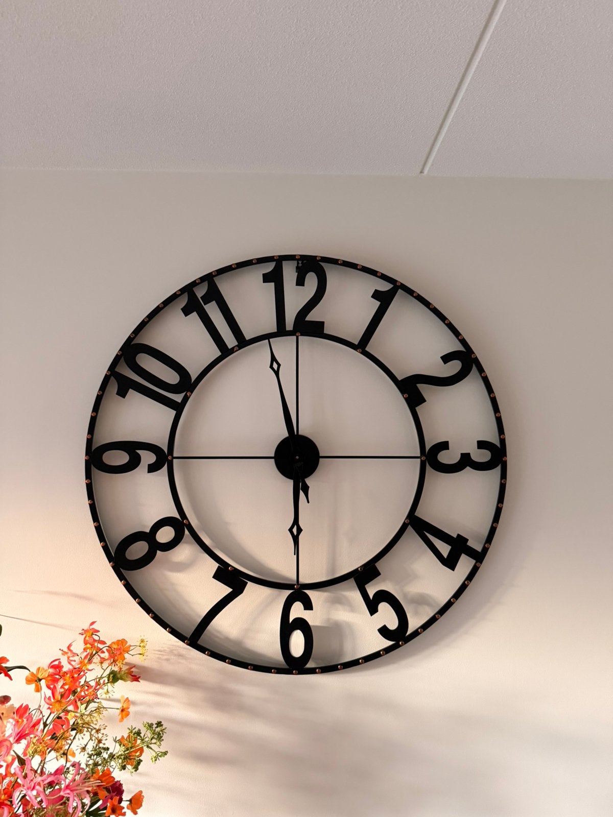 Gave klok 104 cm zwart met goud, Ophalen, Zo goed als nieuw, Wandklok