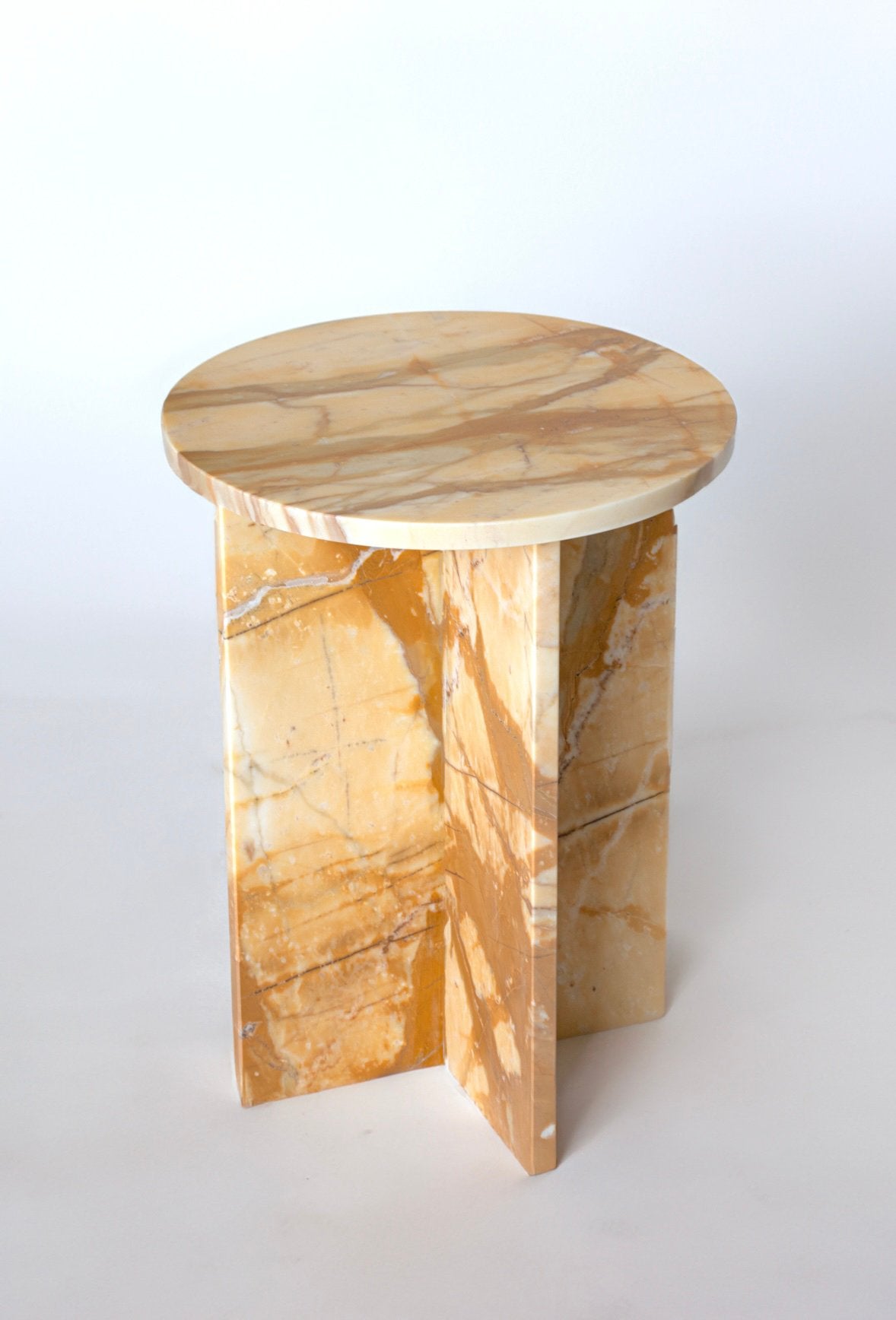 Bijzettafel marmer, Overige materialen, Minder dan 55 cm, Rond, Nieuw