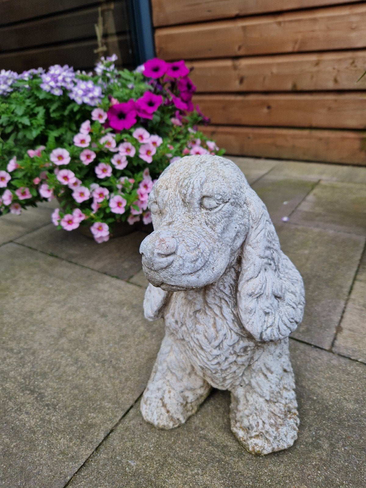Tuinbeeld hond, Ophalen of Verzenden, Gebruikt, Beton, Dierenbeeld