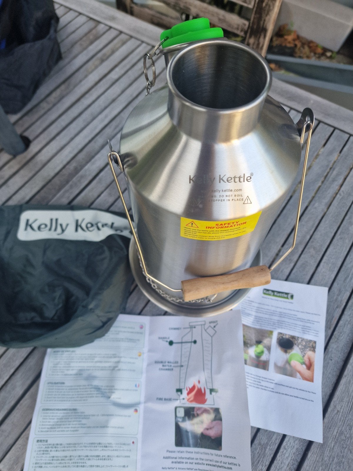 Kelly Kettle Base Camp RVS Waterkoker 1.6L, Ophalen of Verzenden, Zo goed als nieuw