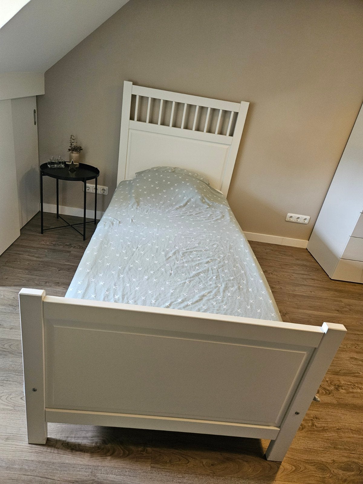 Meidenbed wit maat 200 x 90, Huis en Inrichting, Slaapkamer | Bedden, Ophalen, Gebruikt, 90 cm, Eenpersoons