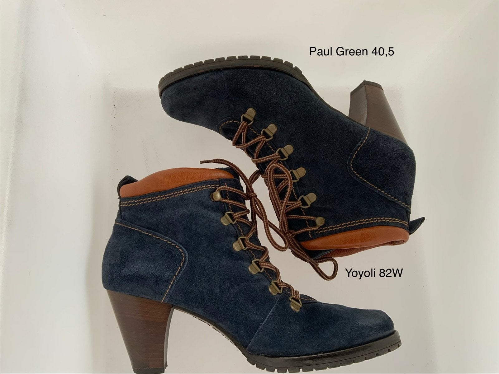 82 W) Paul Green 7 (40,5) blauw en bruine botines pumps, Pumps, Blauw, Ophalen of Verzenden, Zo goed als nieuw