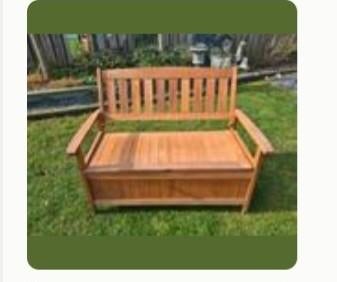 Houten Klepbank met Opbergruimte voor Buiten, Gebruikt, Twee, Bruin, Ophalen of Verzenden