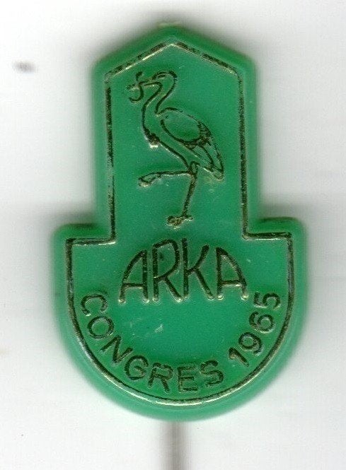 Speldje ARKA CONGRES 1965 OOIEVAAR ALGEMENE RK ARBEIDERS A8), Ophalen of Verzenden, Gebruikt, Overige onderwerpen