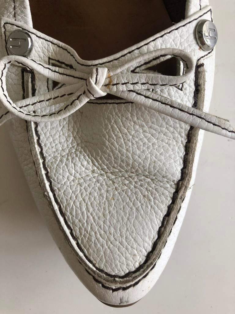 Te koop: leren loafers, Hogl, wit, maat 37, Ophalen of Verzenden, Zo goed als nieuw, Wit, Instappers