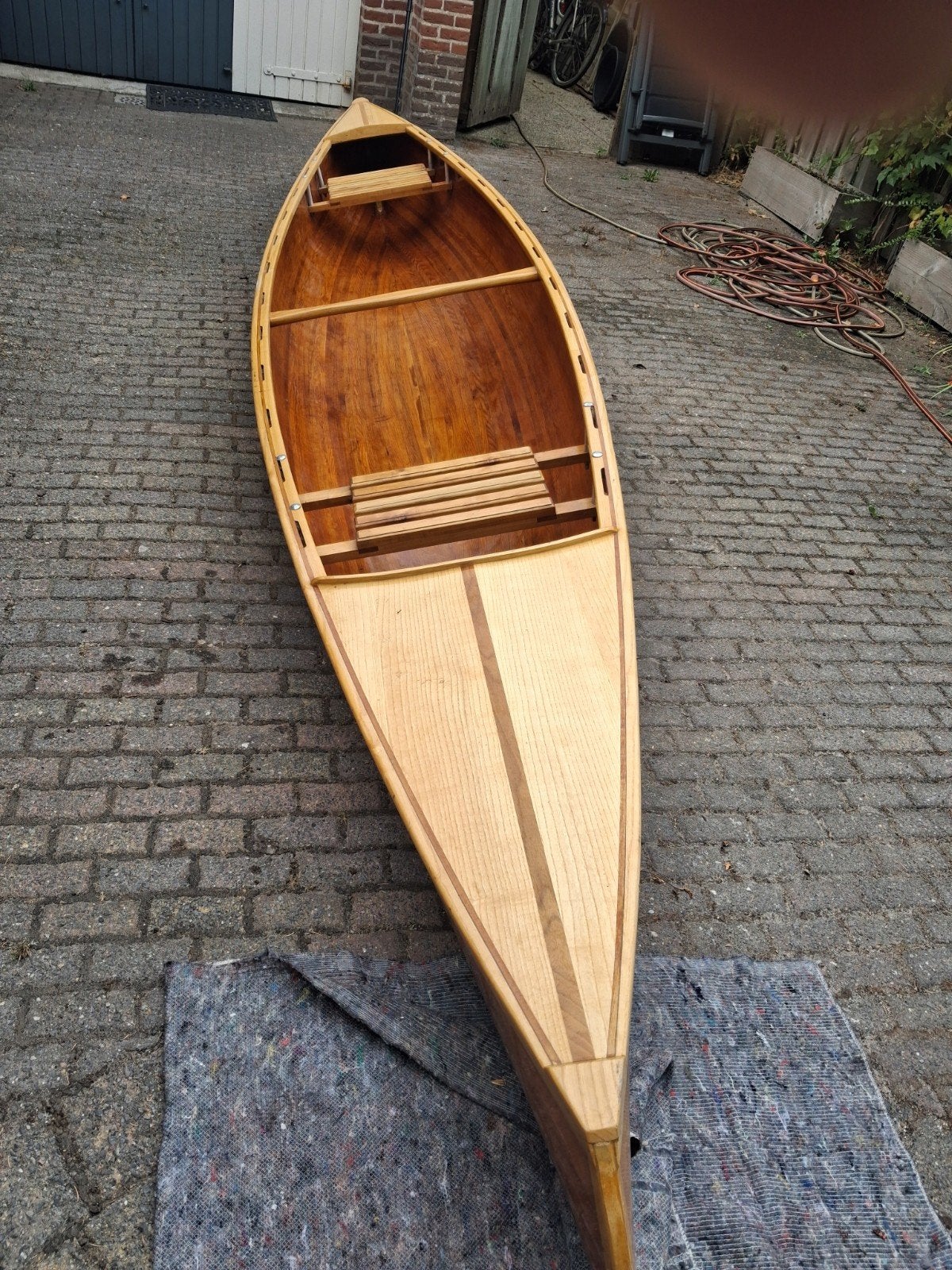 Prachtige houten kano, handgemaakt, Ophalen, Gebruikt, Twee personen