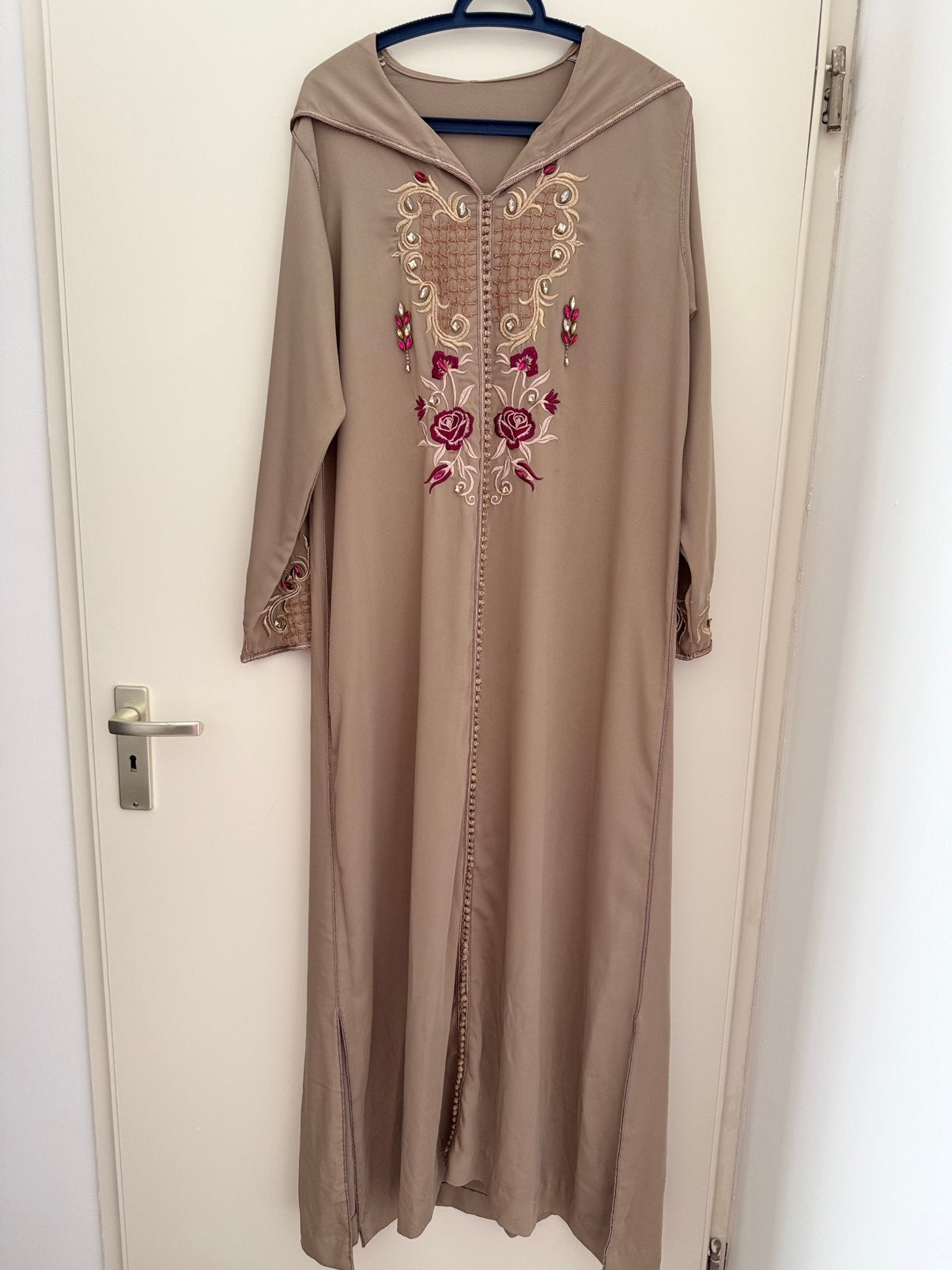 Marokkaanse jurk djalaba, Overige typen, Beige, Maat 42/44 (L), Ophalen of Verzenden