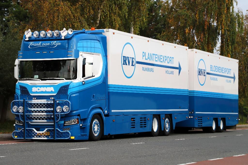 TEKNO SCANIA  NGS 530 MOTORWAGEN MET 2 AS WIPKAR F.V RIJN, Hobby en Vrije tijd, Modelauto's | 1:50, Ophalen of Verzenden, Nieuw