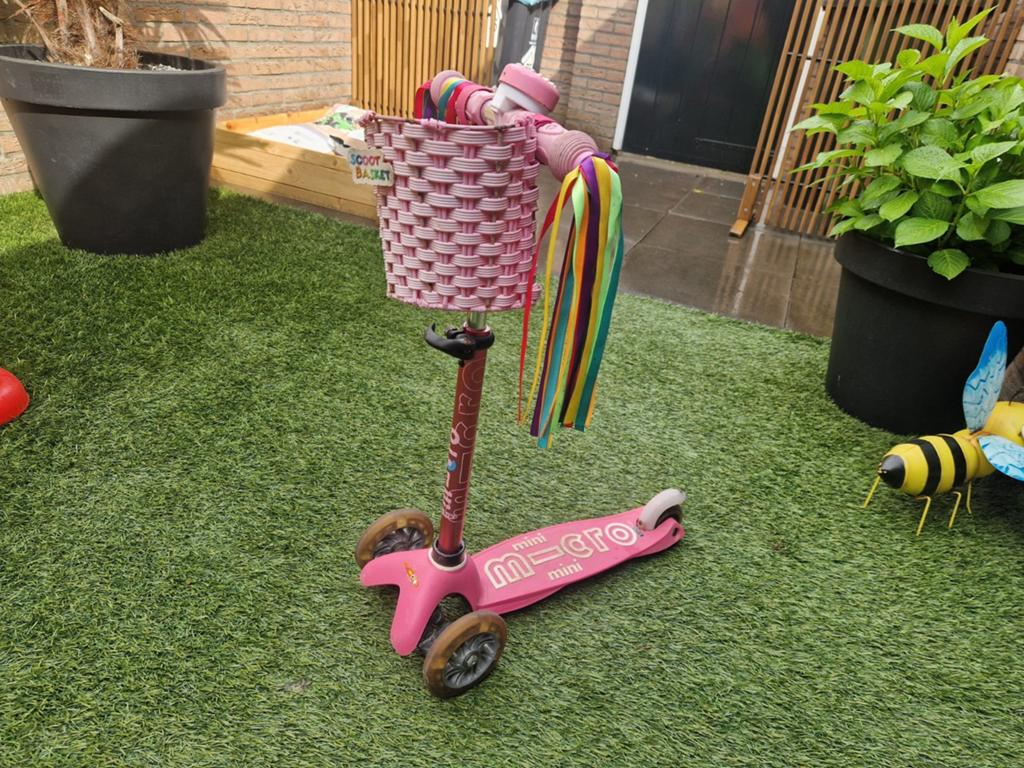 Roze Mini Micro Step met Mandje en Lintjes, Ophalen, Gebruikt, Gewone step, Mini Micro