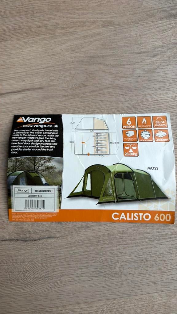 Vango Calisto 600 tent voor 6 personen, Caravans en Kamperen, Tenten, Ophalen, Zo goed als nieuw