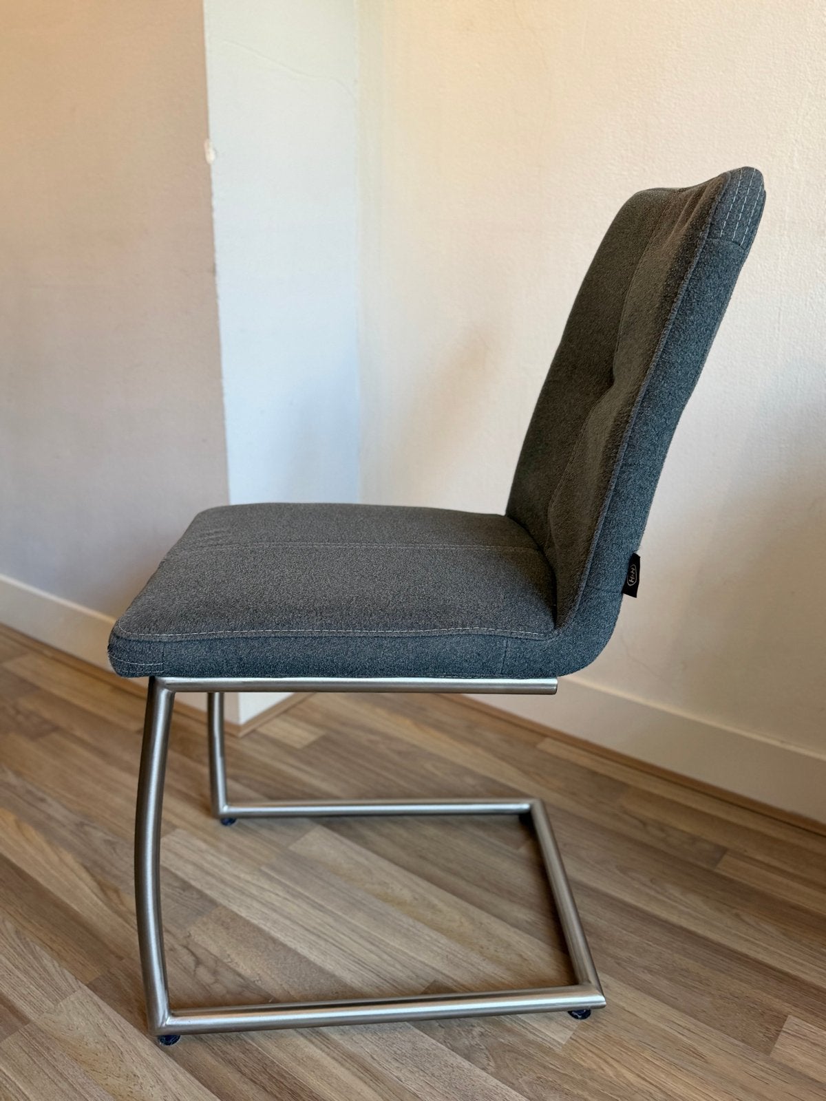 Set van 8 Henders & Hazel eetkamerstoelen - Antraciet, Huis en Inrichting, Stoelen, Ophalen, Gebruikt, Metaal, Grijs