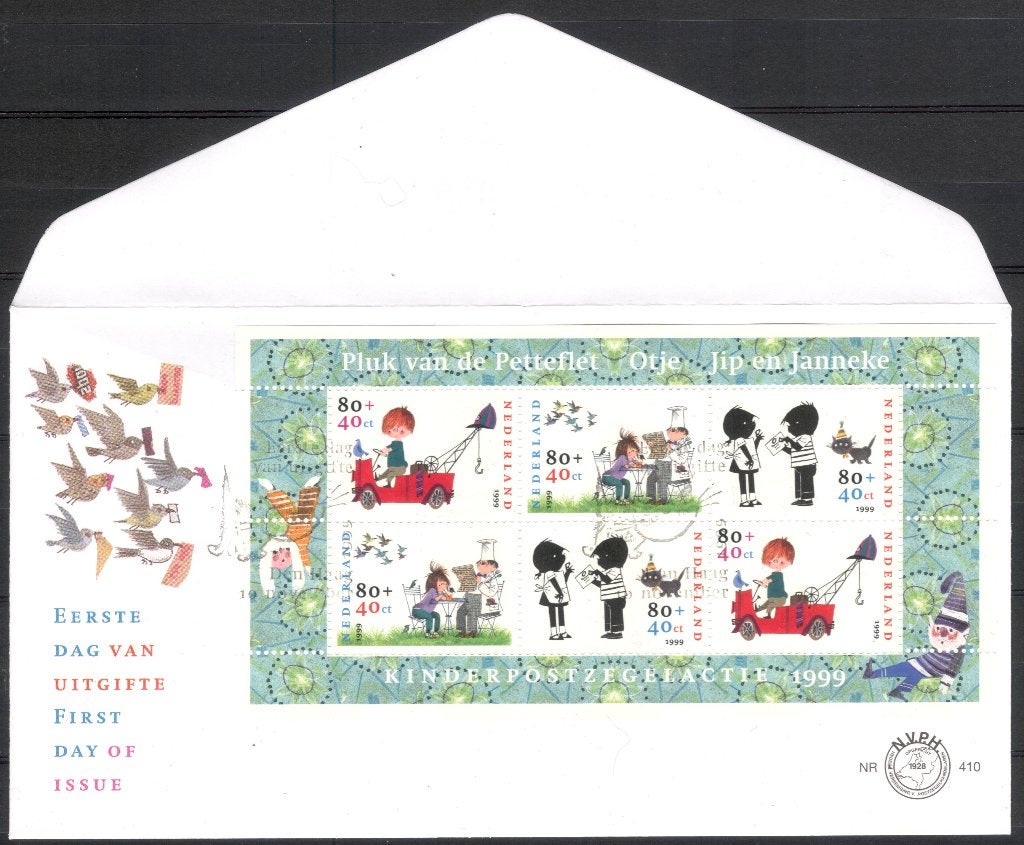 E410a - Pluk vd Petteflet - Otje - Jip Janneke - blok, Postzegels en Munten, Verzenden, Onbeschreven, Nederland