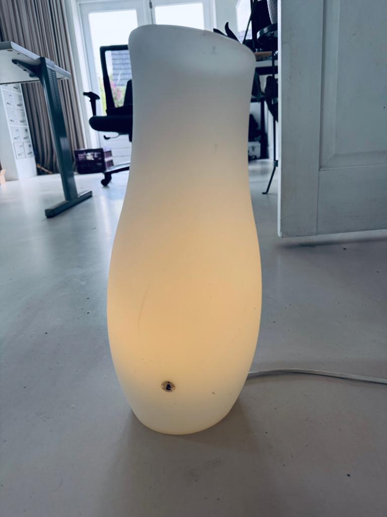 IKEA Mylonet handgemaakte glazen lamp wit Vinatage Y90, Ophalen of Verzenden, Zo goed als nieuw, Glas, Minder dan 50 cm