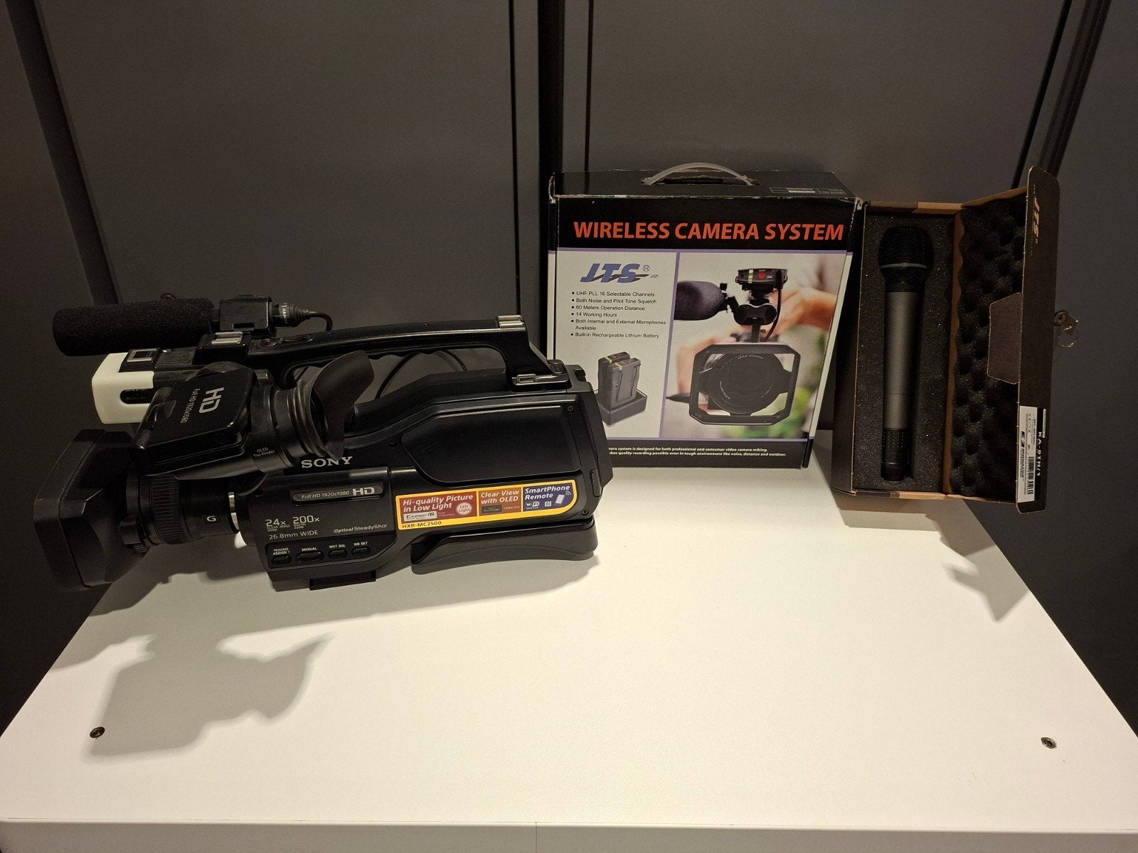 Sony HXR MC2500 camera + microfoonset, Externe microfoon, 20x of meer, Ophalen of Verzenden, Zo goed als nieuw