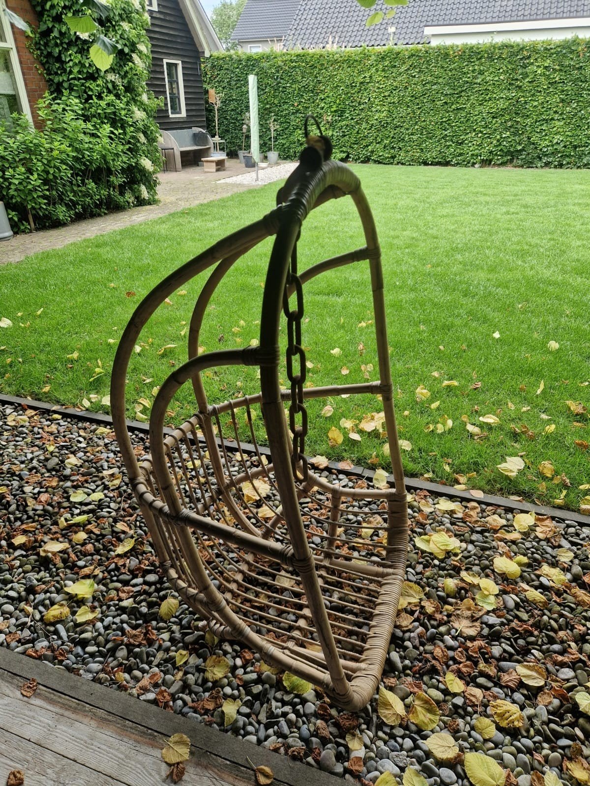Nette rotan schommelstoel - Hangstoel voor binnen/buiten, Ophalen, Bruin, Boho, Scandinavisch, Riet of Rotan