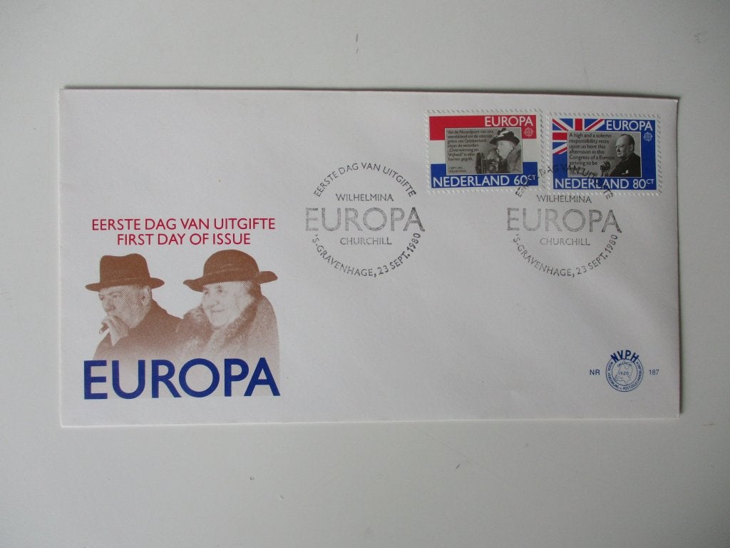 Eerste Dag Uitgifte Europa Churchill /Wilhelmina 1980, Postzegels en Munten, Verzenden, Onbeschreven, Europa