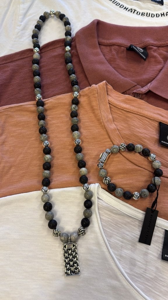 BUDDHA TO BUDDHA KETTING 188 SPIRIT BEAD MIX GREY € 649,00, Ophalen of Verzenden, Nieuw, Grijs, Zilver