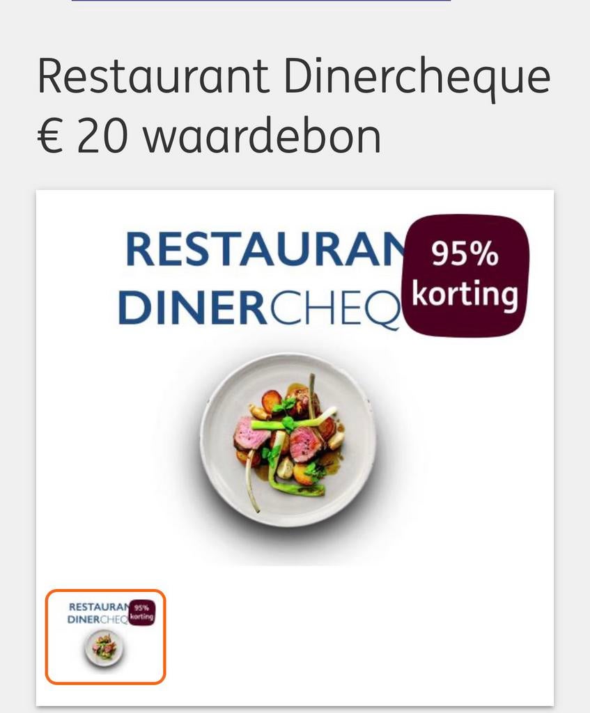 Diner waardebon van €20, Drie personen of meer, Cadeaubon