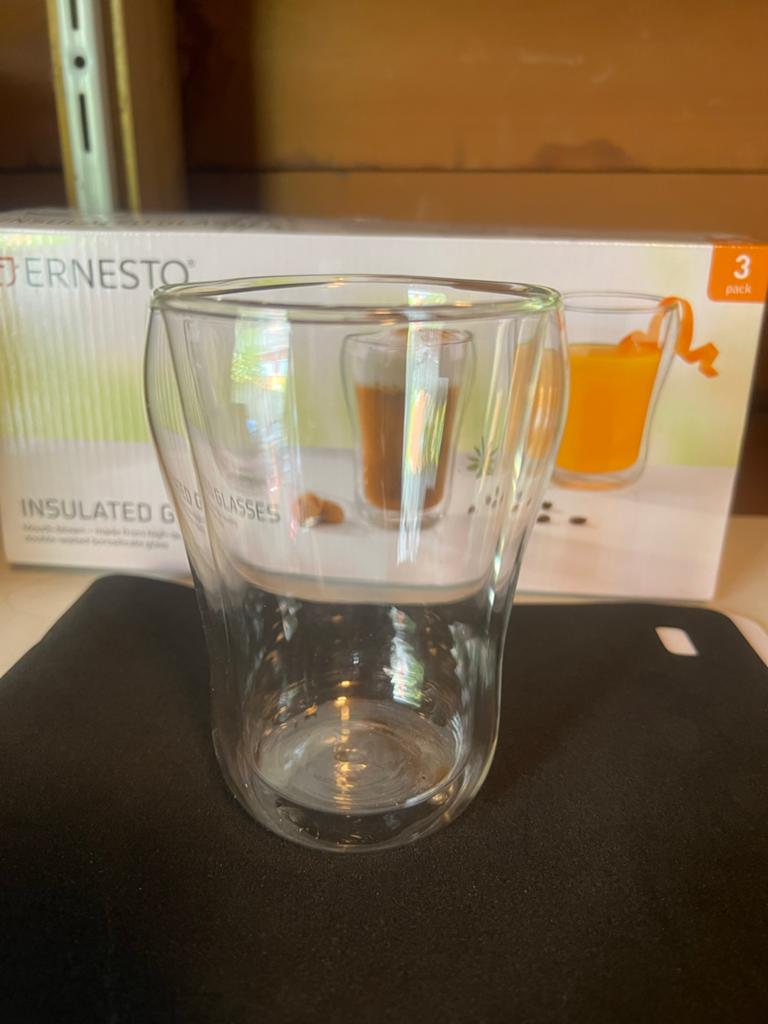 Nieuwe Ernesto dubbelwandige thermoglazen (set van 3), Ophalen, Ernesto, Nieuw, Glas