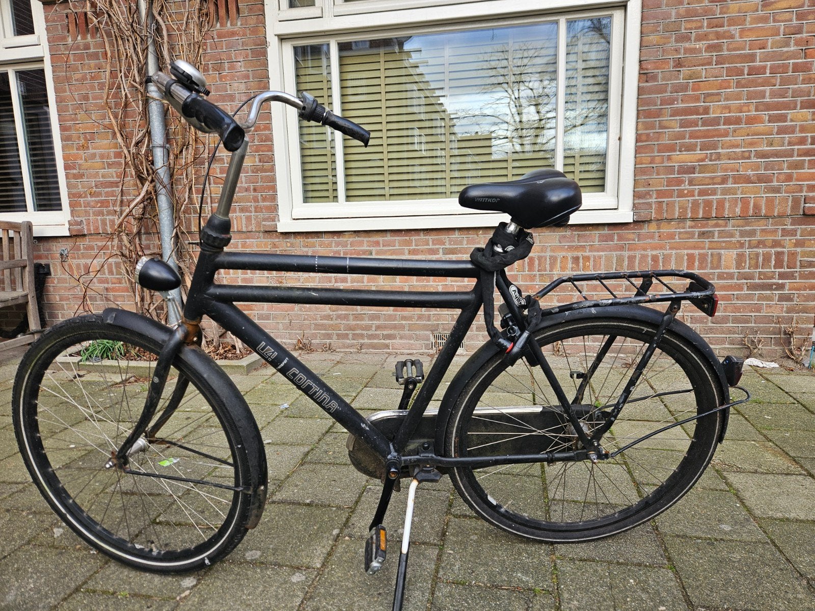 Cortina U4 Transportfiets heren Zwart - Gebruikt, Fietsen en Brommers, Fietsen | Dames | Damesfietsen, Gebruikt, Versnellingen
