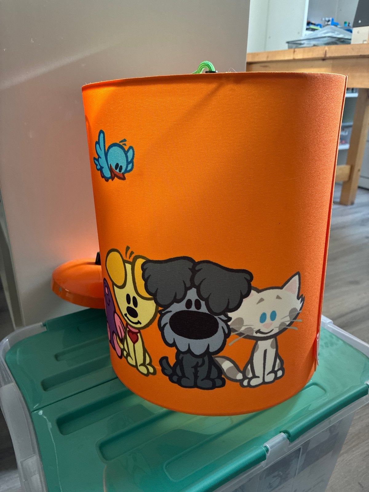 Leuke oranje kinderlamp Woezel en Pip, Ophalen, Gebruikt